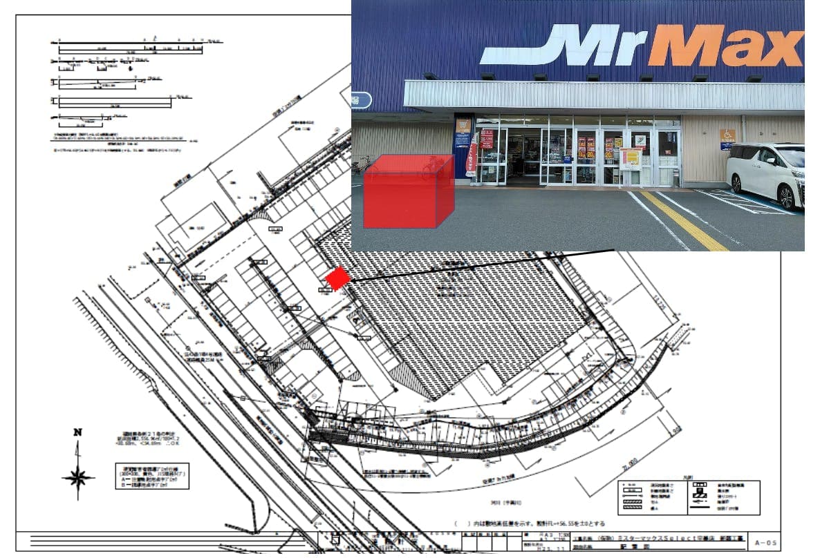 店頭 販促プロモーションや物販用途に最適な総合ディスカウントストアの催事イベントスペースの図面・フロアマップ