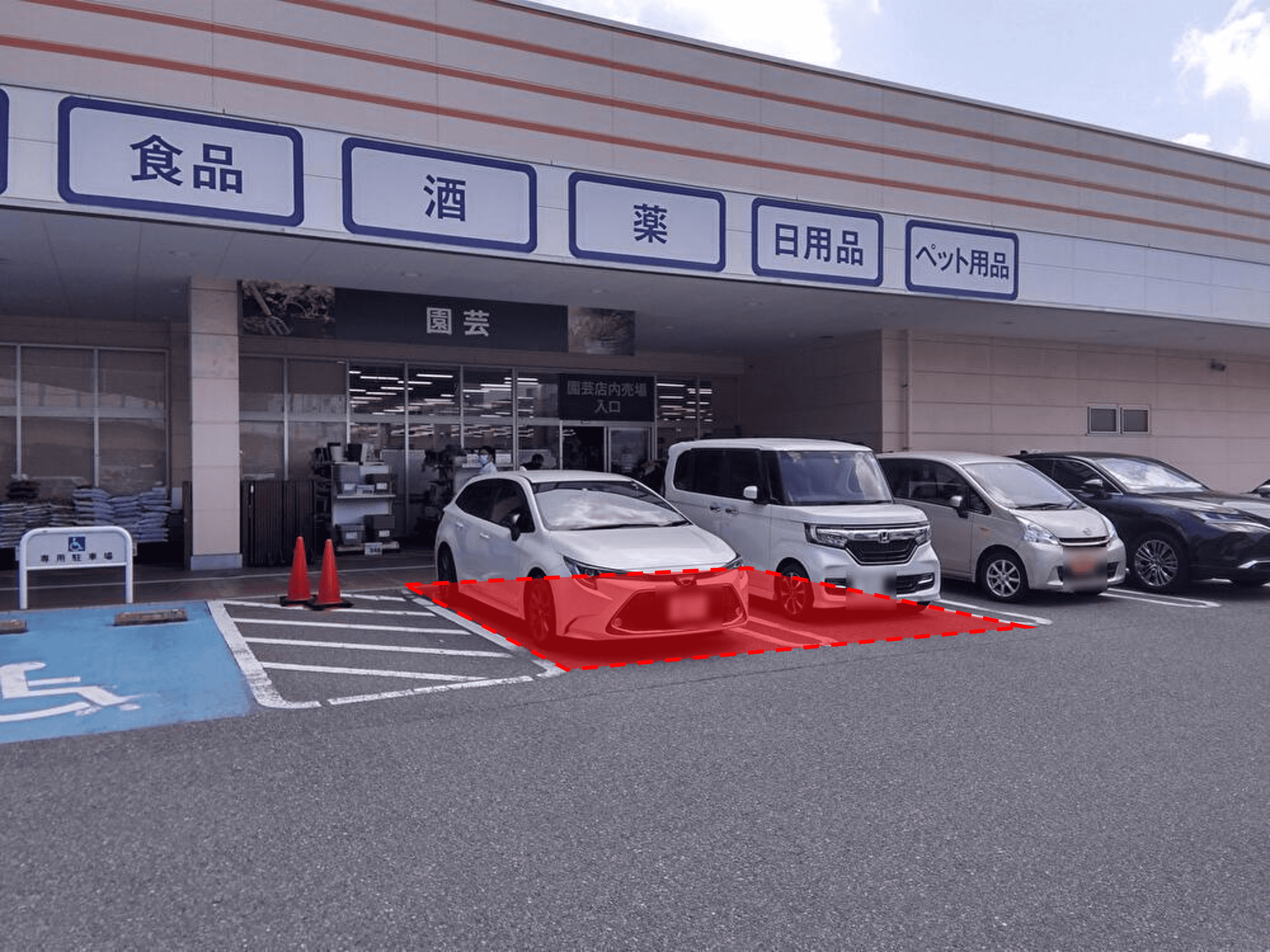 外園芸前駐車場 キッチンカーに最適な総合ディスカウントストアの催事イベントスペース