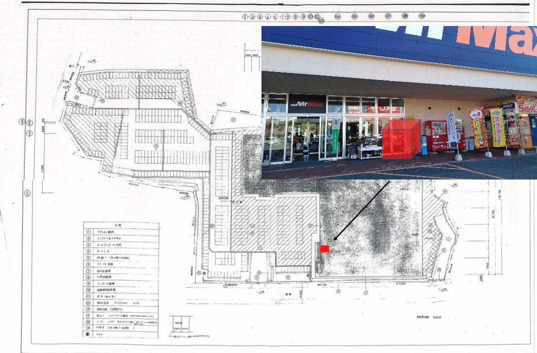 宝くじ側入口 販促プロモーションや物販用途に最適な総合ディスカウントストアの催事イベントスペースの図面・フロアマップ