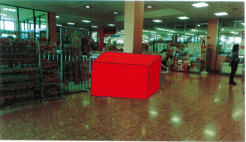 風除室(エレベーター前) 販促プロモーションや物販用途に最適な総合ディスカウントストアの催事イベントスペース